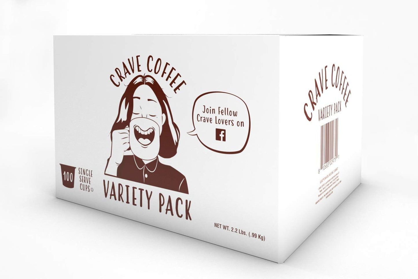 Crave Beverages Flavored Coffee Pods Sampler, 100 Count, Compatible with 2.0 K-Cup malt-inspired, Assorted Variety Pack