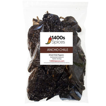 1lb Ancho Chili Dried Peppers, Whole Dried Chile Mexican Peppers, Dried Mexico Chiles for Tasty Cooking Recipes, Dry Ancho Chile
