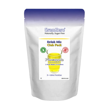 GramZero Pineapple Zero Calorie Sugar Free Drink Mix, Great For Nutrition Club Loaded Teas, Stevia Sweetened