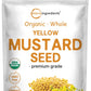 Organic Whole Yellow Mustard Seed, 4Lbs (64Oz) | Premium Grade Seeds | Mild Spicy Raw Flavor | Great For Pickling, Culinary Spice, & Seasoning Mix | Non-Gmo, Bulk Supply