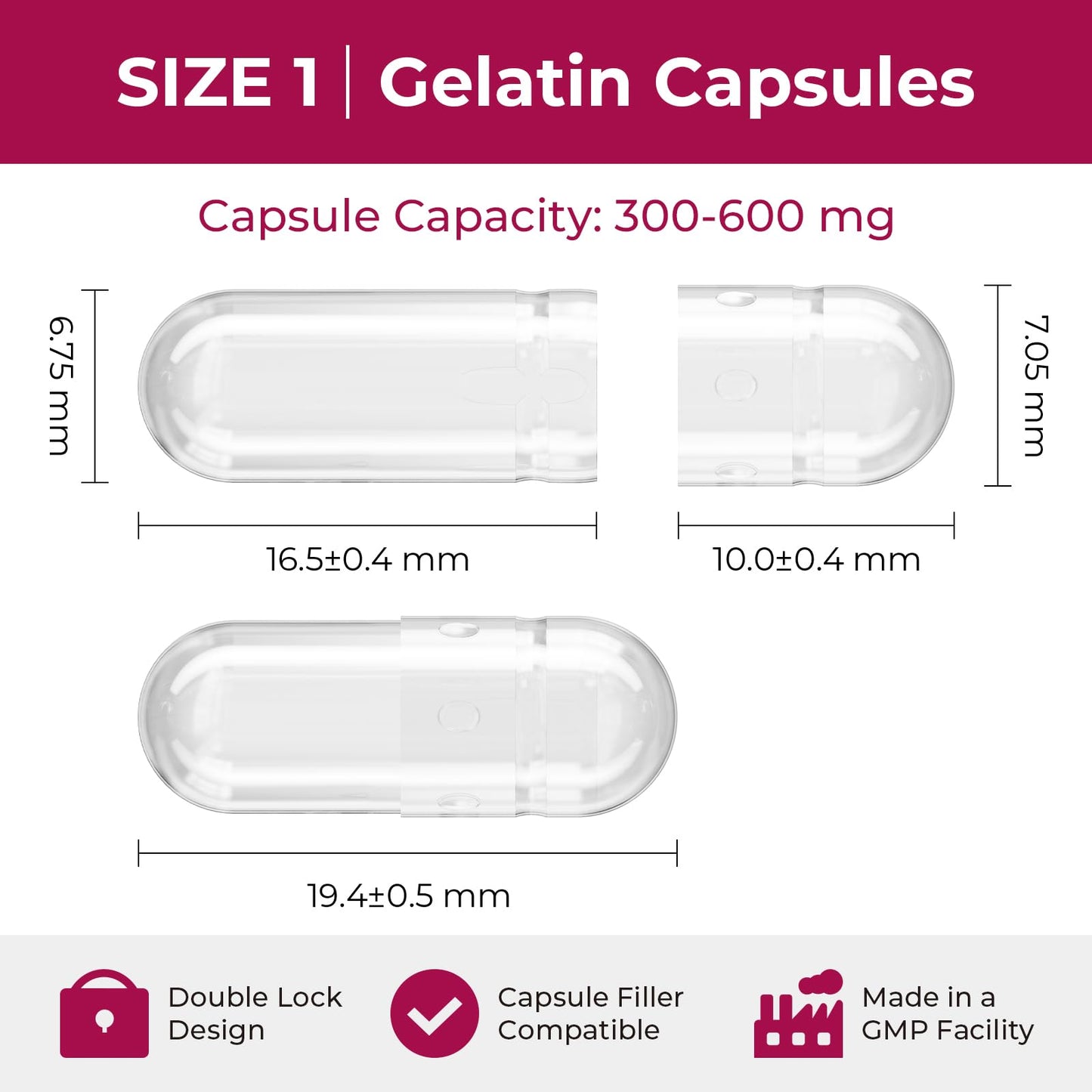 ATLEMISME Gelatin compact pieces Size 1 - 500 Count, Clear, Includes 2 Micro Lab Spoons, Model 6372231011