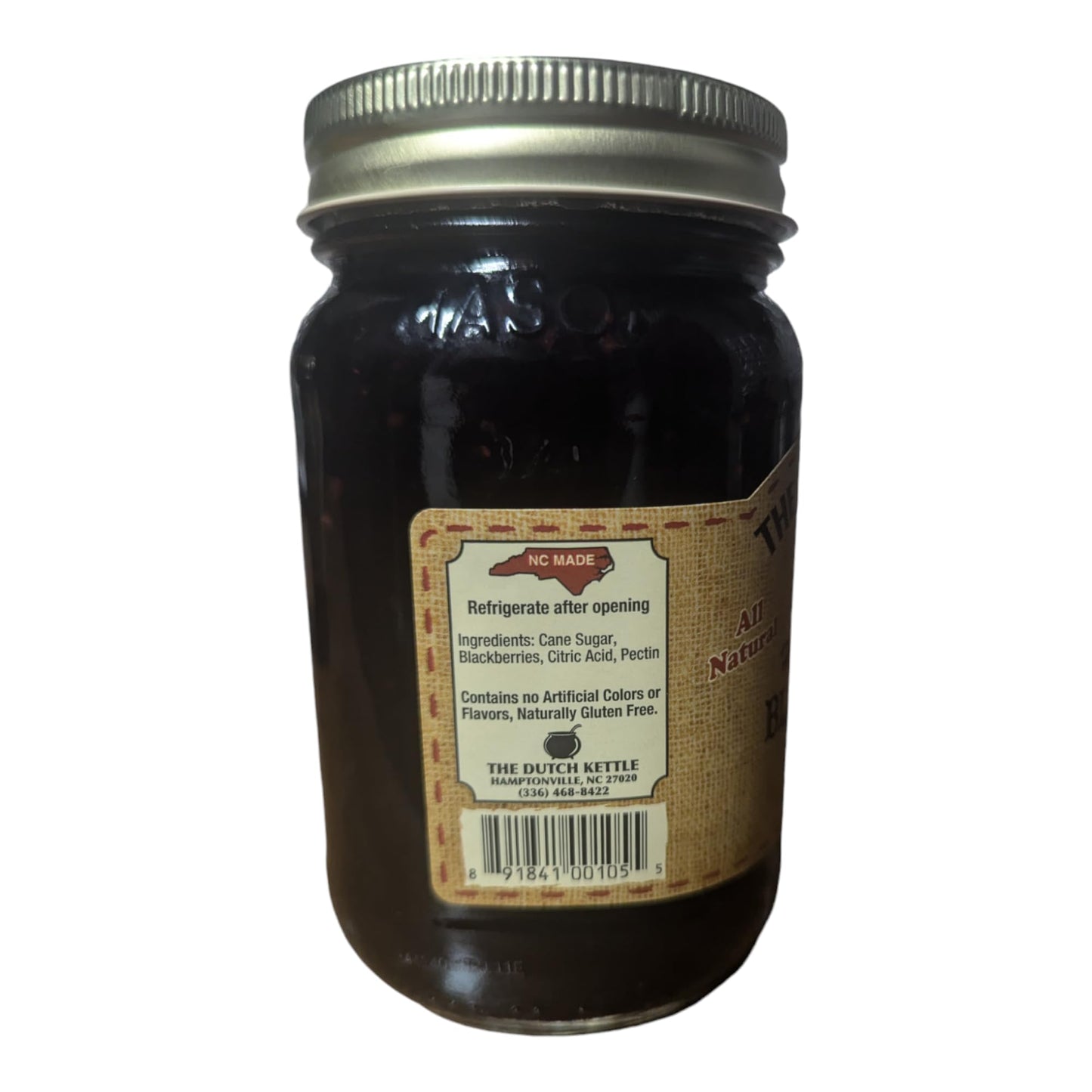 The Dutch Kettle Amish Homemade Blackberry Jam - 2 Pack (18 Oz Jars) - Made With Premium Ingredients, Non-Gmo, No Preservatives