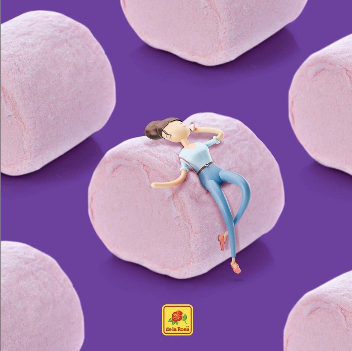 Marshmallows De La Rosa Bombon De La Rosa Giant Size 14.05 Oz Ounce Bag 2 Pack