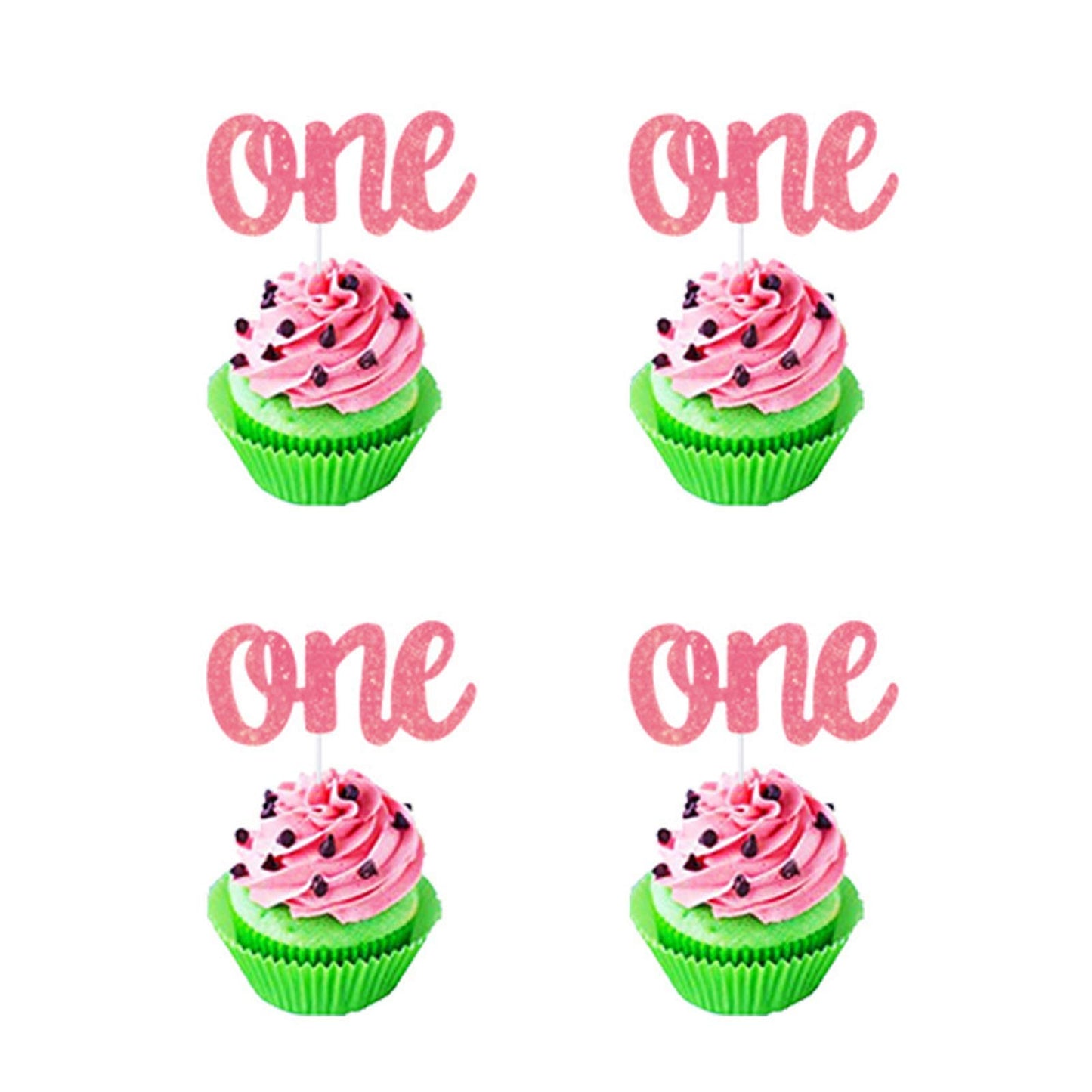 Czolden Watermelon Cake Toppers Kits One In A Melon Cupcake Topper Baby Shower 1St Birthday Party Supplies Paper Cake Decoration