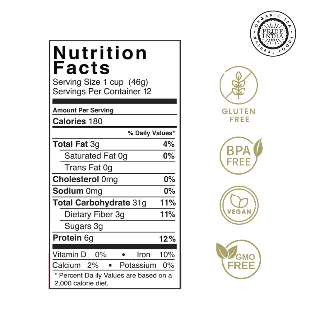 Pride Of India - Organic Red Royal Quinoa - 100% Bolivian Superior Grade Protein Rich Whole Grain, 1.5 Pound (24oz) Jar