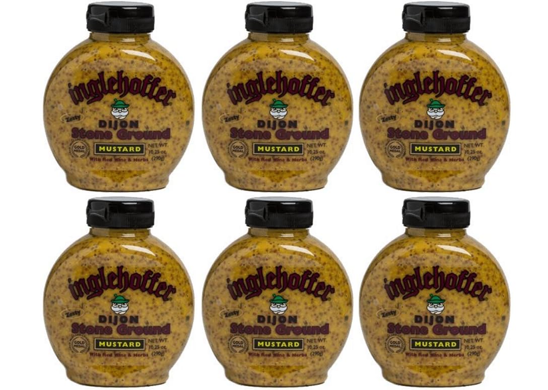 Inglehoffer Dijon Stone Ground Mustard, 10.25 Ounce Squeeze Bottle (Pack of 6)