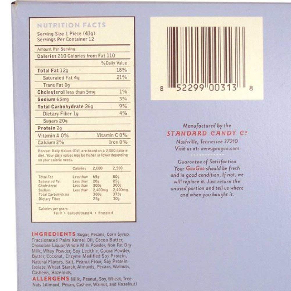 Googoo Clusters Pecan Candy Bar - 12 Count Case