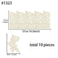 FUNSHOWCASE Edible Cake Lace Set, Leaf Scroll Design, Ivory White, 10-Piece, 14-Inch, Model 1323