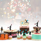 21 Piece Set Cheerleader Happy Birthday Cake Topper-Cheerleading Gymnastics Cupcake Top Hat -Cheerleader Gymnast Girl Cake Selec