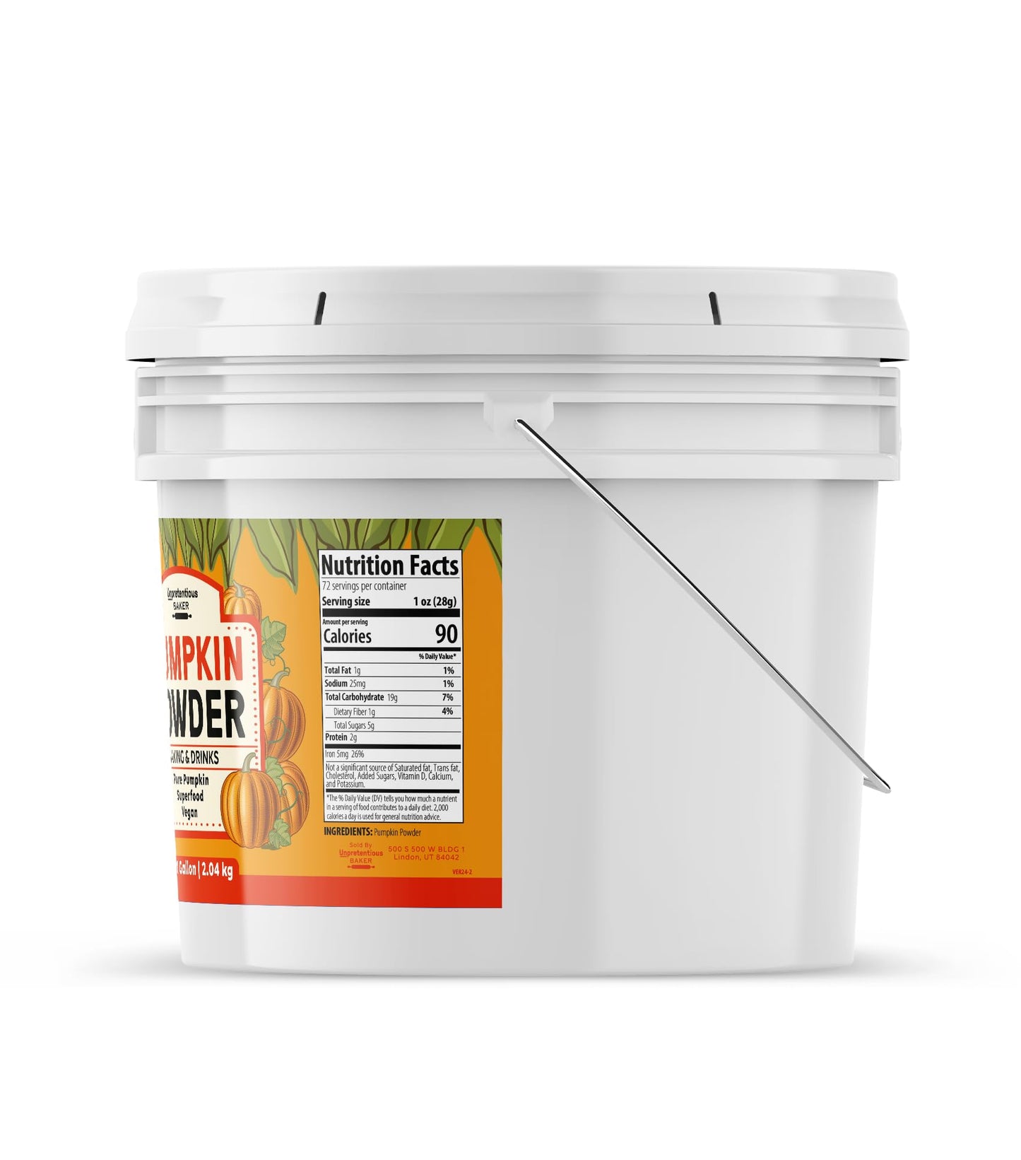 Unpretentious Pumpkin Powder, 1 Gallon, Baking & Food Additive, Superfood, Pure Pumpkin (4.5 Pound)