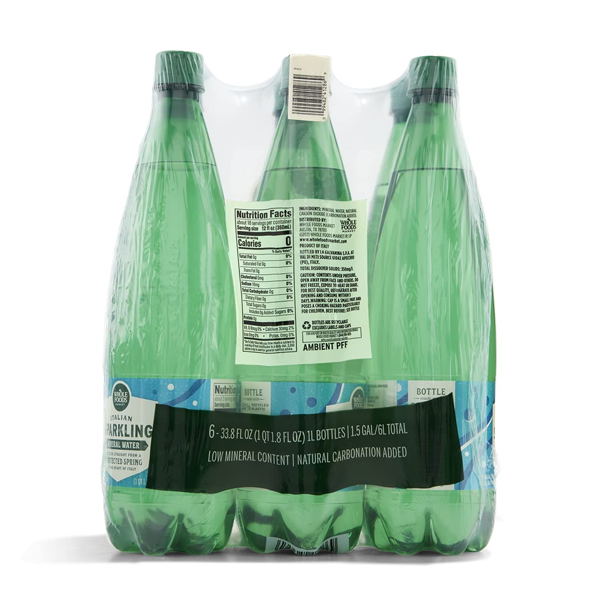 Whole Foods Market  Italian Sparkling Mineral Water 6 Pack  33.8 Fl Oz