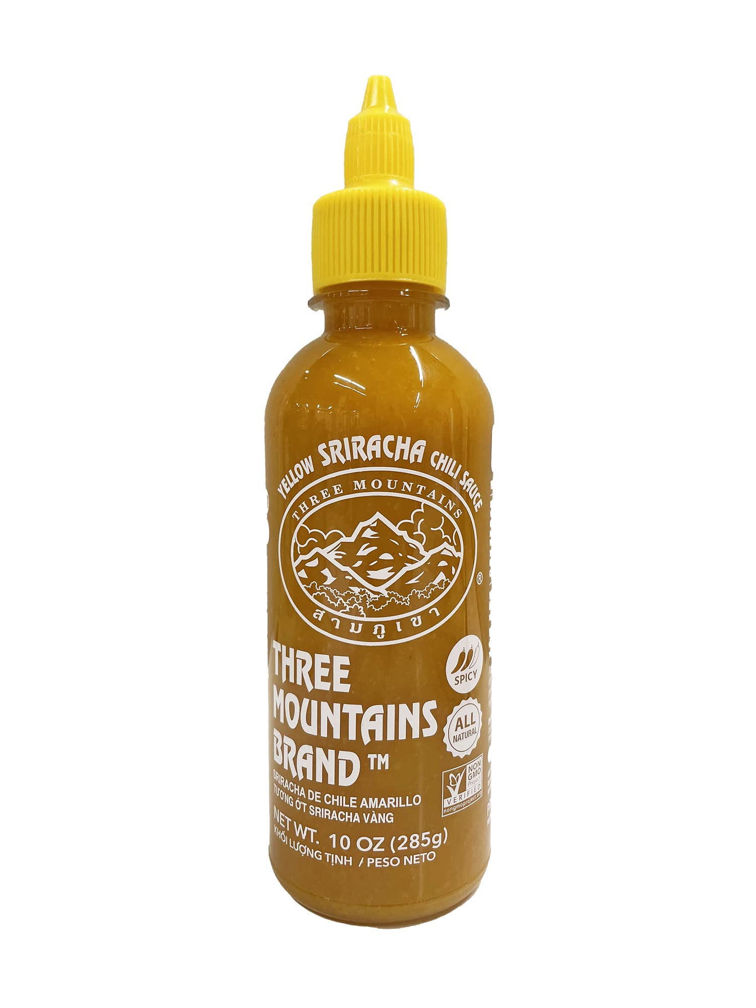 Original Three Mountain Sriracha Hot Chili Sauce Most Spicy Flavor Bottle - 10 Oz (Yellow Spice)