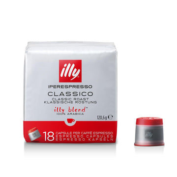 illy Coffee iperEspresso Capsules - Single-Serve Coffee Capsules & Pods - Single Origin Coffee Pods - Classico Medium Roast with Notes of Caramel - For iperEspresso Capsule Machines - 18 Count