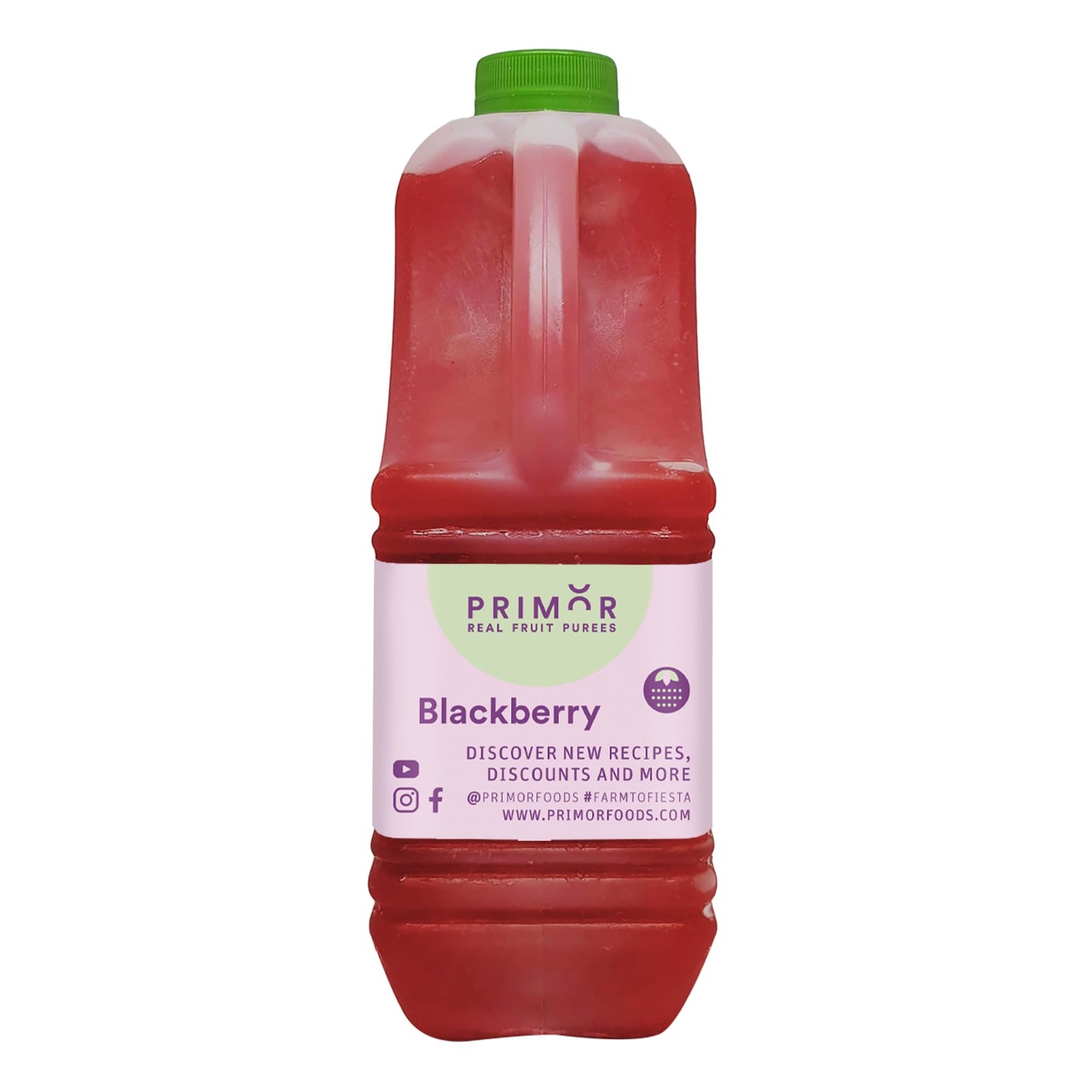 PRIMOR Fruit Puree - Blackberry, 64 Fl Oz, Made with Real Fruit, Ideal for Juices, Smoothies, Cocktails, Desserts