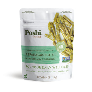 Poshi Marinated Asparagus Cuts | With Rosemary + Oregano | All Natural, Keto, Vegan, Paleo, Non Gmo, Low Carb + Calorie, Gluten