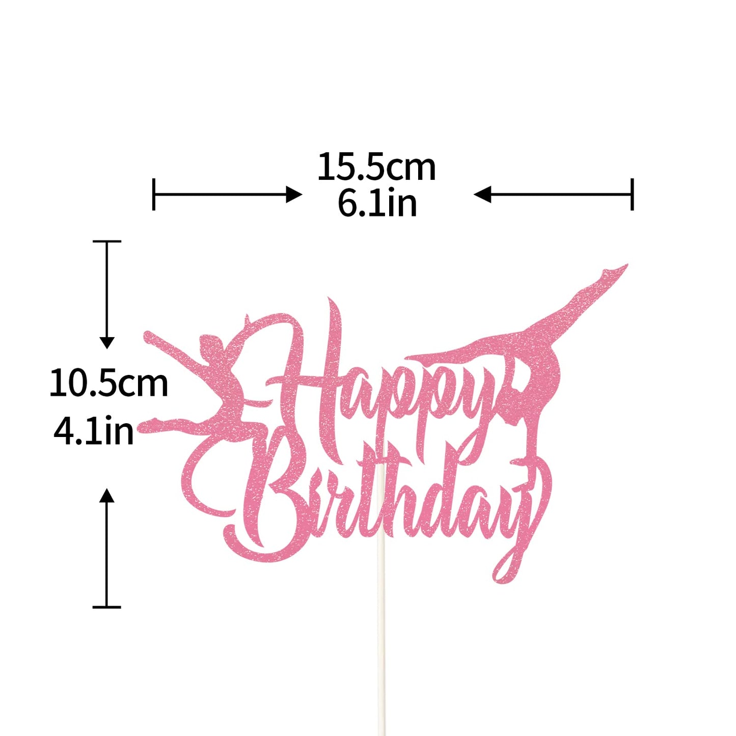 Gymnast Girl Cake Topper,Pink Glitter Baby Shower Cake Decor,Dancing Girl Birthday Cake Decorations, Gymnastics Party Decor