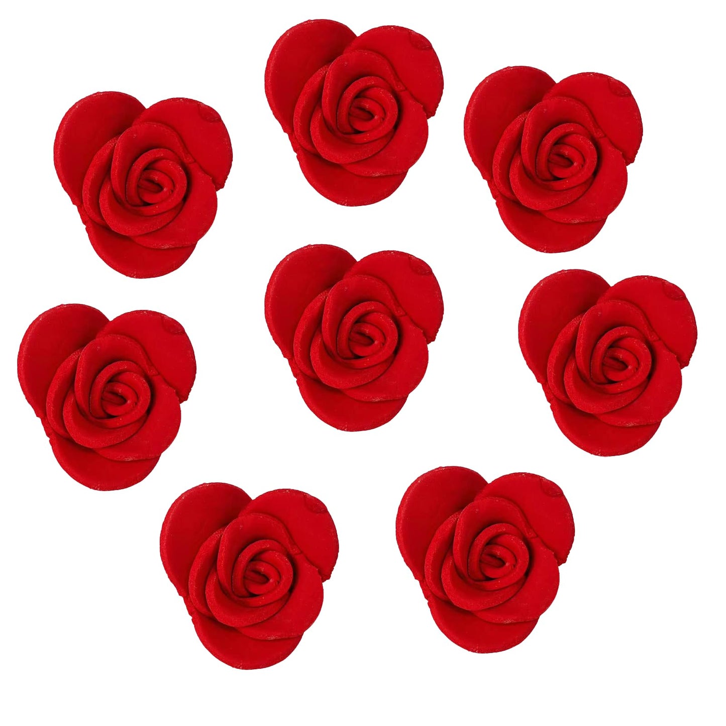 Sentovac 8 Pcs Red Rose Flowers Candy Dessert Icing Decoration Edible Valentines Day Sprinkles Diy For Cookie Cake Cupcake Toppe