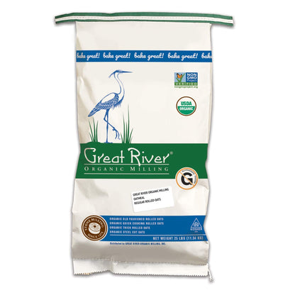 Great River Organic Milling Organic Old Fashioned Rolled Oats | Whole Grain, USDA Organic, Non-GMO, Kosher | Hearty Texture for 