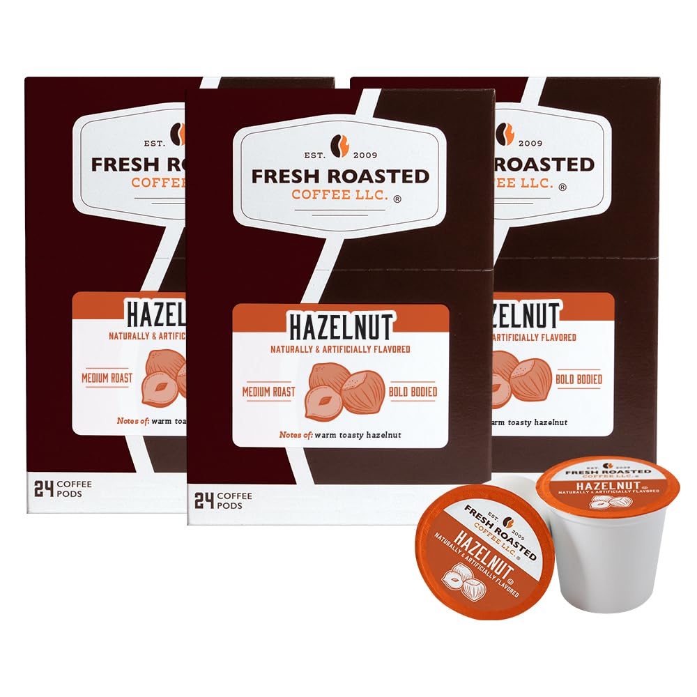 Fresh Roasted Coffee, Hazelnut, Flavored Coffee Pods, 72 Count