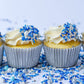 Blue Sprinkles For Cake Decorating And Baking - Fancy Sprinkles For Gender Reveal Cake Decorations In Blue And White Sprinkles W
