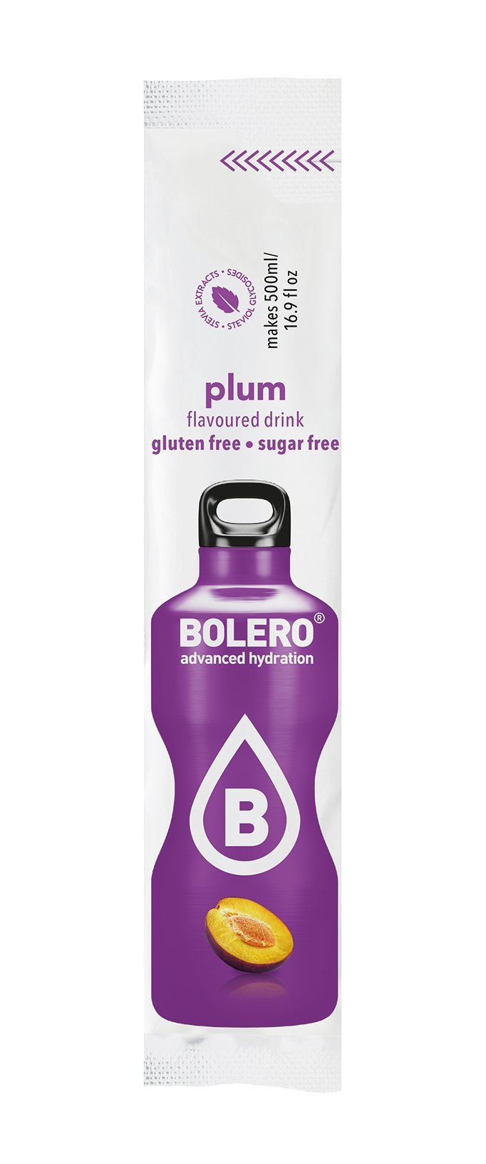 Bolero- Sugar Free Drink Mix Packets Plum Fruit Flavors | Powdered Flavored Water Packets | 36 Singles Sticks On The Go Packets