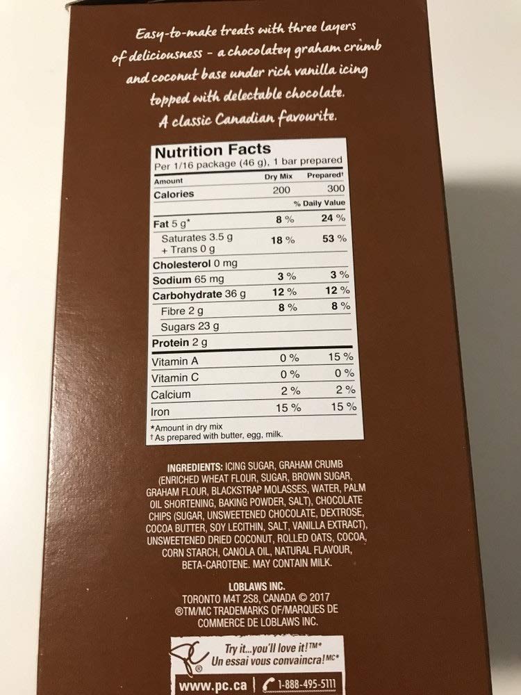 President's Choice Nanaimo Bar Baking Mix 740g {Imported from Canada}