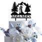 Mountain Wedding Cake Topper, Outdoors Wedding Cake Topper, Mr & Mrs Kiss Cake Topper, Hiking Wedding Cake Topper, Forest Theme