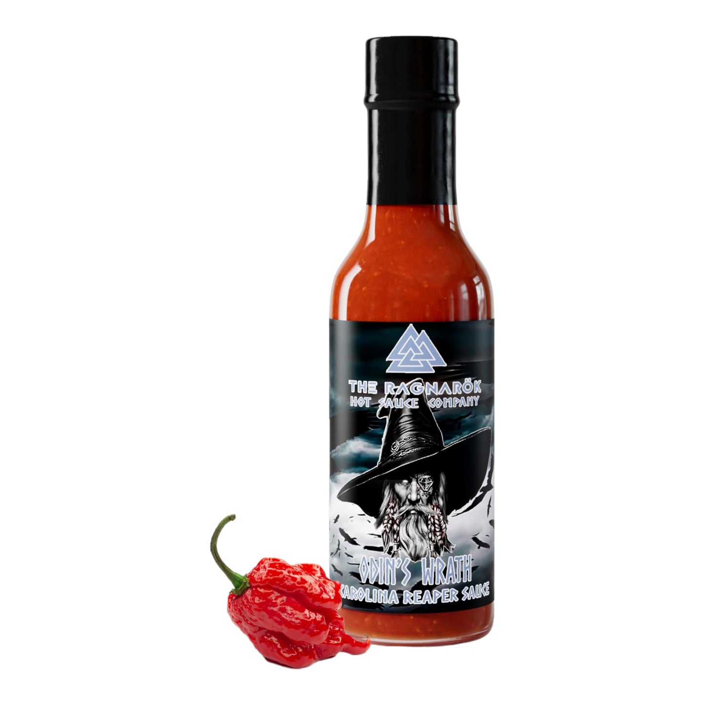 The Ragnarok Hot Sauce Company Odins Wrath Carolina Reaper Hot Sauce - Vegan Sauce With Fiery Blend Of Carolina Reaper, Peri Per