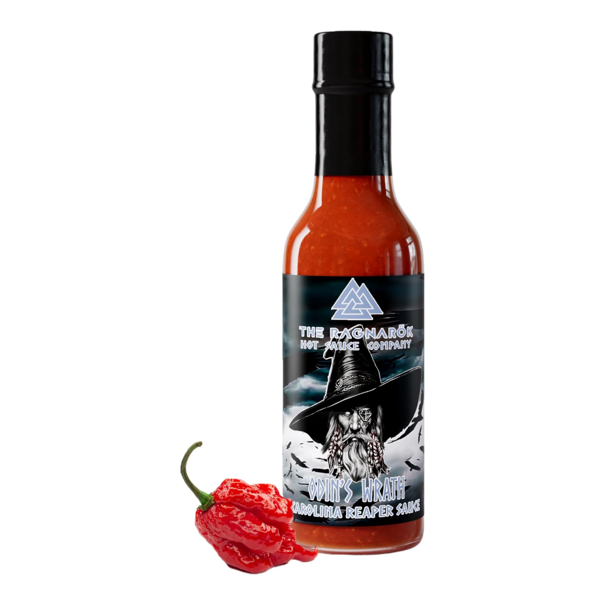 The Ragnarok Hot Sauce Company Odins Wrath Carolina Reaper Hot Sauce - Vegan Sauce With Fiery Blend Of Carolina Reaper, Peri Per