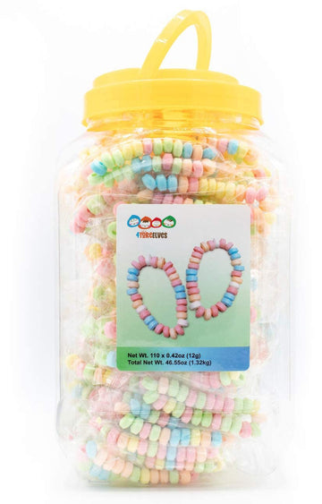 Cartwheel Confections 110 Candy Bracelets Individually Wrapped Bulk, Bracelet Candy Jewelry, Pastel Candy For Candy Buffet, Edib