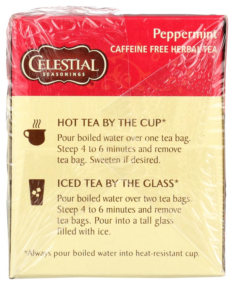 Celestial Seasonings Herbal Tea - Peppermint - Caffeine Free - 20 Count (Pack Of 6)