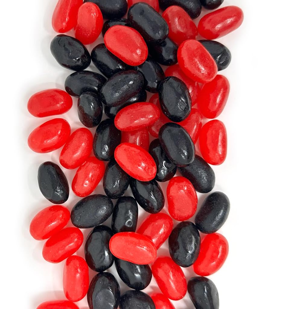 Sweetgourmet Red-Hot And Black Licorice Jumbo-Sized Jelly Beans, Sweet And Spicy Candy Mix, 2 Pounds