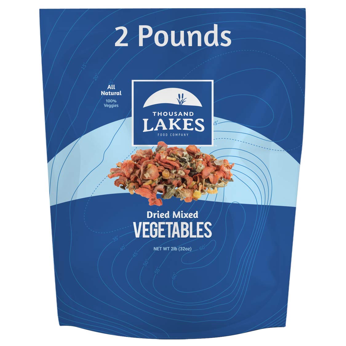 Thousand Lakes Dried Mixed Vegetables Select Soup Blend - Bulk - 2 Pounds | 100% Veggies | No Added Salt