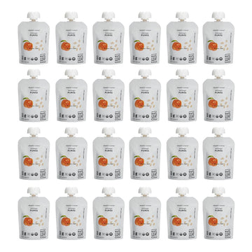 White Leaf Provisions Organic Purees/Baby Food Pouches - Fruits, Veggies & Grains, Toddler Snack, Regeneratively Farmed, No Added Sugar, Non-Gmo, Bpa-Free Pouches 3.17 Oz (Pack Of 24, Peach + Oat)