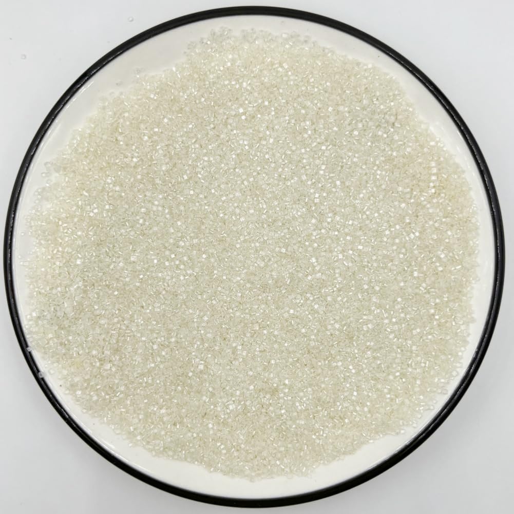 Senchanting White Sanding Sugar Sprinkles, Edible Crystal White Sanding Candy Sugar For Cake Decorating Wedding Party Baking Cup