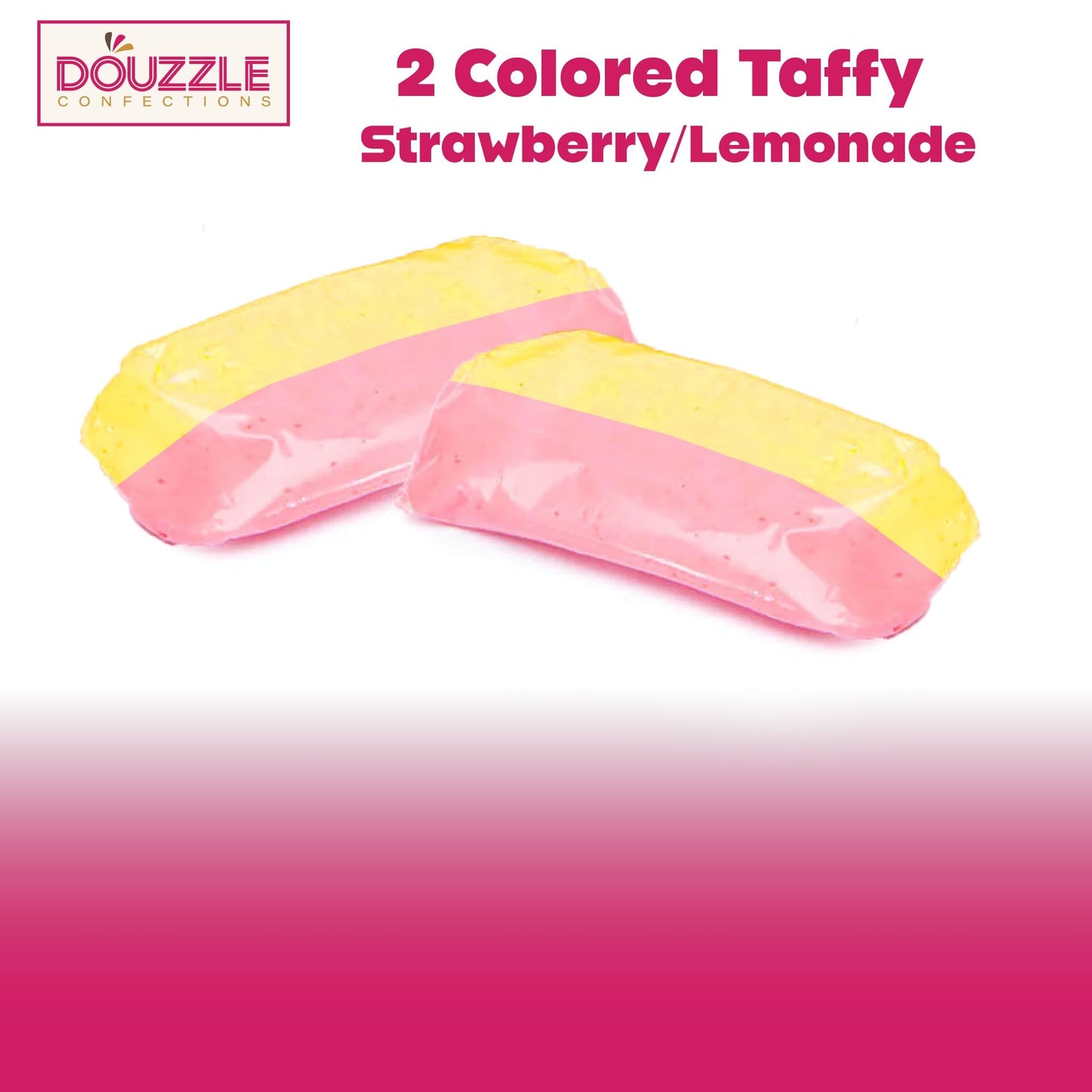 Douzzle Taffy Trix Candy Mini Bars, Sour Duos Strawberry & Lemonade (32 Count, Pack Of 1) Individually Wrapped Candies, Birthday