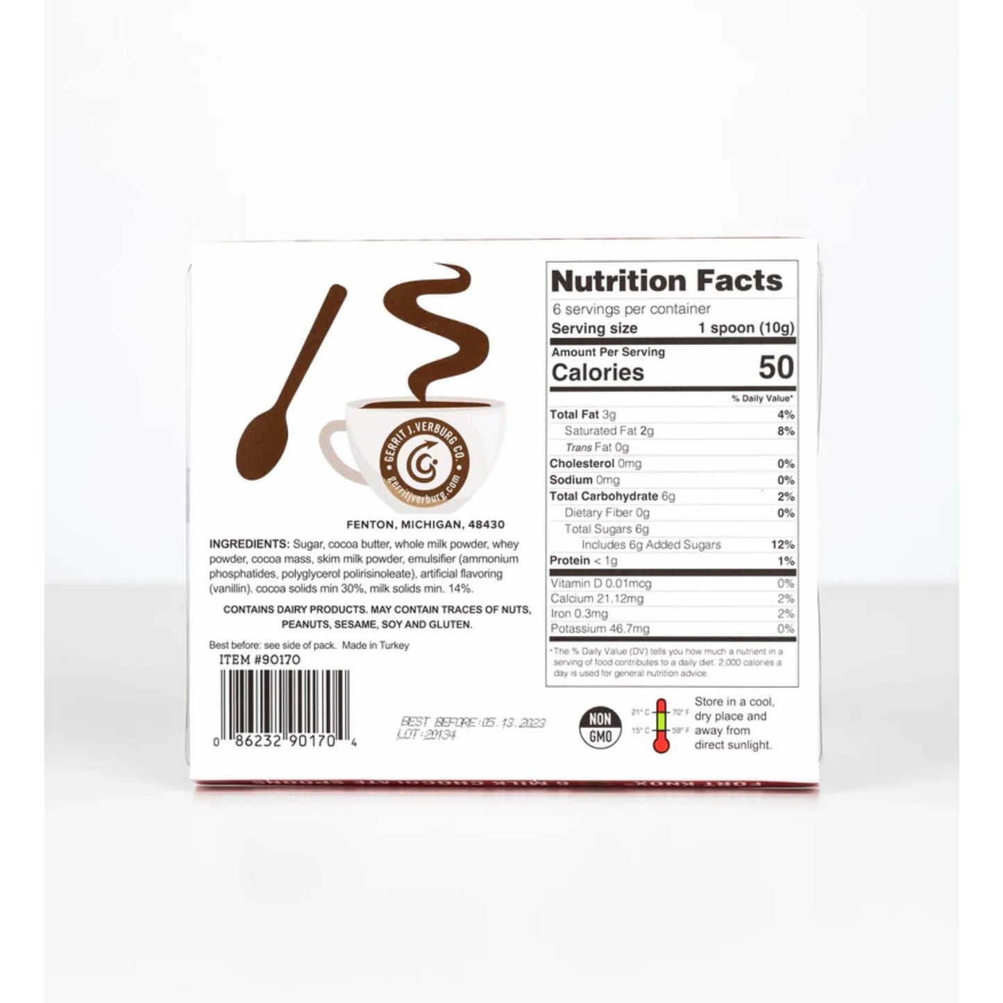 LYZAS SWEETS &   Milk Chocolate Edible Spoons - Gourmet Cocoa Stirrers - 6 Count Gift Box - Single