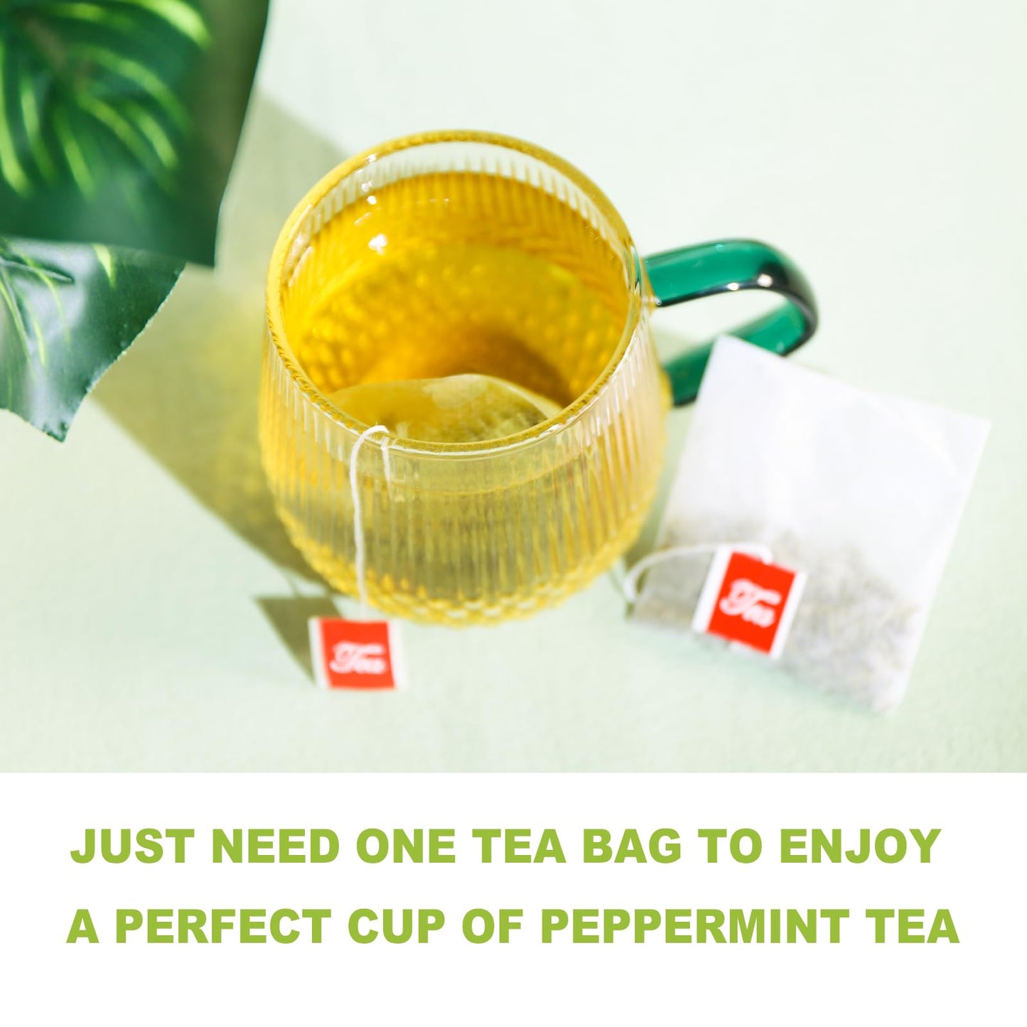 TEARELAE Peppermint Tea Bags - 100% Pure Peppermint Leaves, Non-GMO, Caffeine-Free, 80 Count