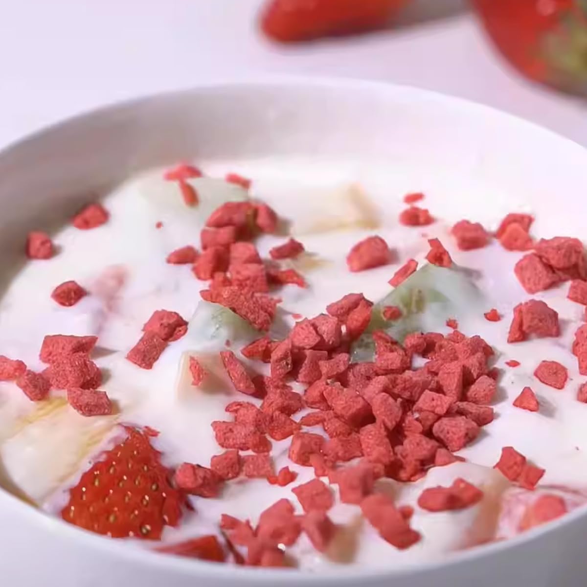 Premium Freeze Dried Strawberries Pieces 8.8 Oz/250G, Crispy Diced Strawberries Dried, 100% Natural & No Additives, No Sugar (8.