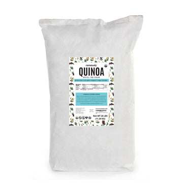 Cereausly Organic Tri-Color Quinoa, Non-GMO, Vegan, Gluten-Free, 25 LB