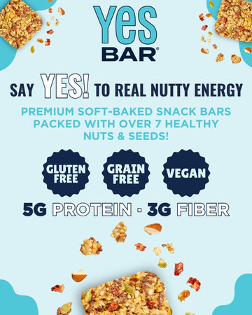 The YES Bar Apple Cinnamon Crisp - Plant Based Protein Snack Bar, Vegan, Gluten Free, Low Sugar, 1.4 oz, Light Brown
