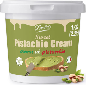 Pistachio Cream 1kg (2.2lb) - Sweet Italian Pistachio Butter, Bulk Paste & Spread, Rich Crema de Pistachios Dubai - Filling for 