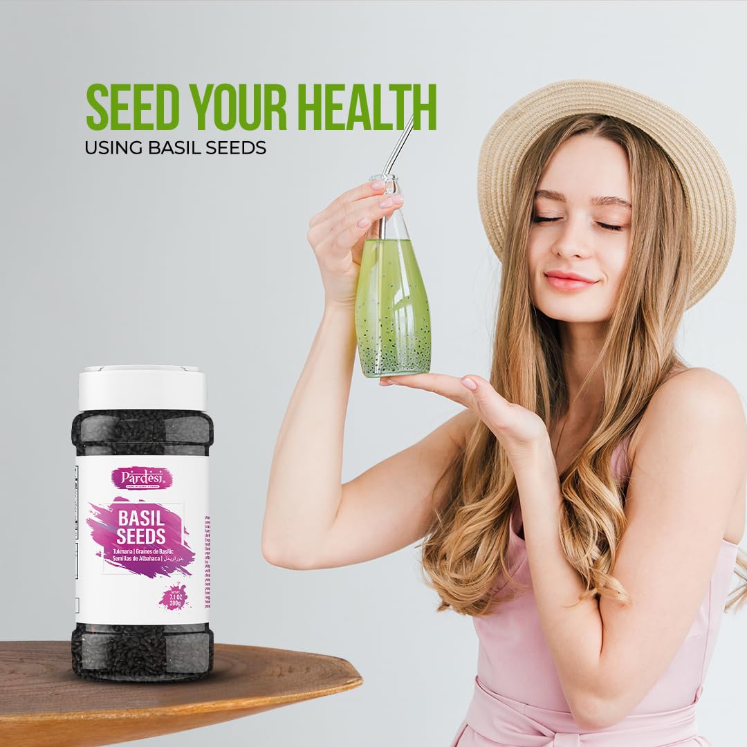 Pardesi Sweet Basil Seeds 280G Ocimum Basilicum/Sabja/Subja/Tukmaria - Natural Wellness, Nutritious Superfood.