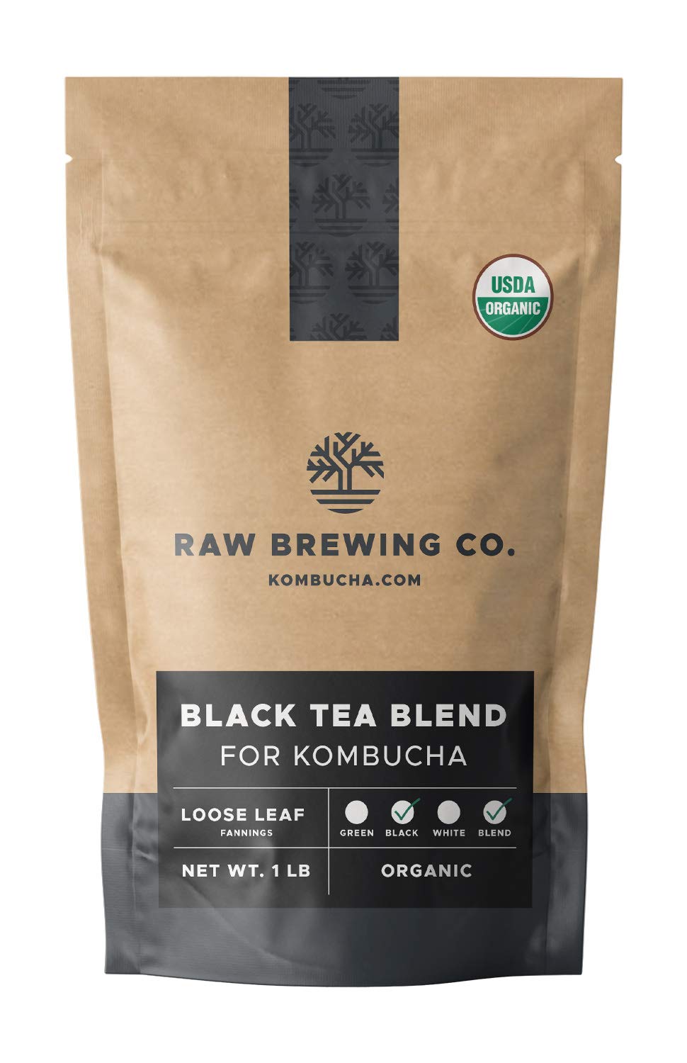 Kombucha.Com Certified Organic Loose Leaf Tea - Kombucha Brewing Blends (Black Tea Blend, 8 Ounce). Makes Up To 25 Gallons.