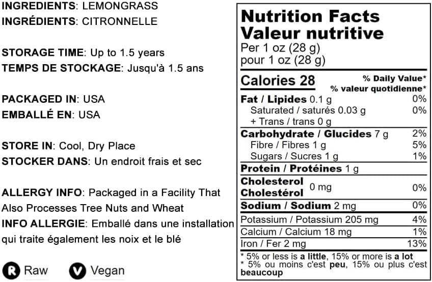 Food To Live Dried Lemongrass Leaves – Cut Lemon Grass Herb, Vegan, Bulk. Lemony Flavor And Aroma. Rich In Vitamin C. Essential Ingredient For Thai, Indian, Indonesian Dishes. Perfect For Herbal Tea