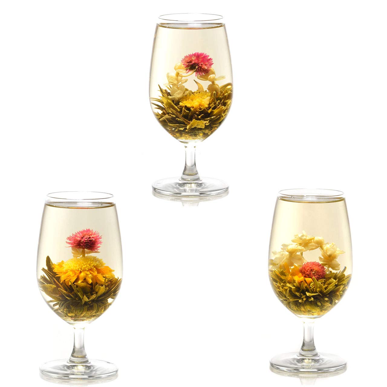 Teavivre Handmade Blooming Flower Tea - 12 Assorted Green Tea Balls - Individually Sealed