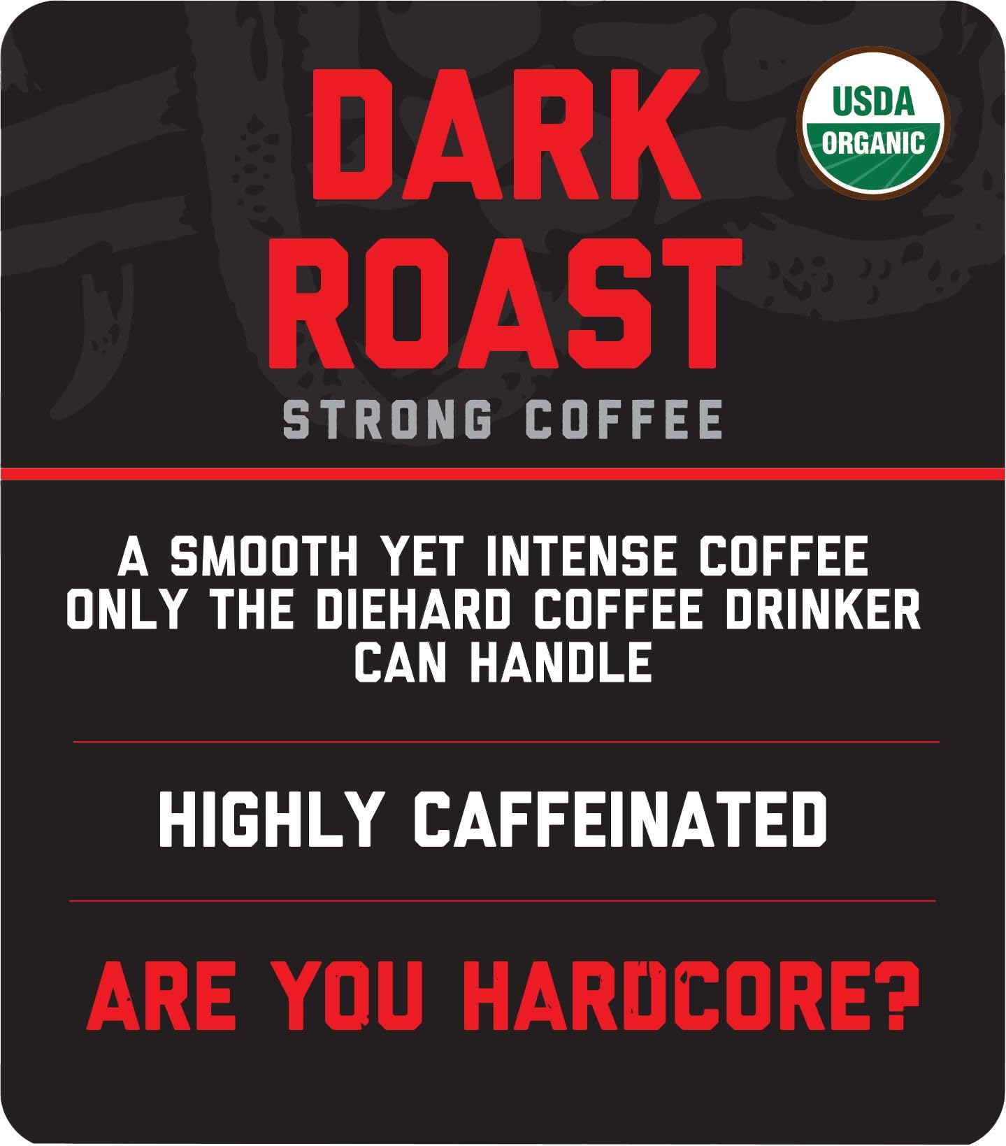 Hardcore Single Serve Coffee Pods For Keurig K Cup Malt-Inspired, High Caffeine, Strong Roast, 10 Count