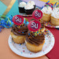 Graphics & More Shenandoah University Secondary Logo Cupcake Picks Toppers Decoration Set Of 6