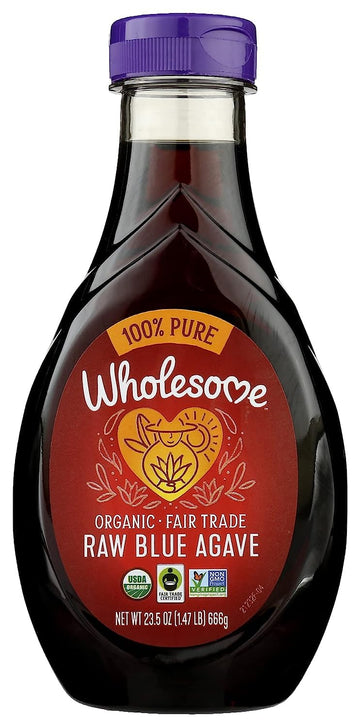 Wholesome Sweeteners 23.5-Ounce Organic Raw Blue Agave Nectar, Fair Trade, 100% Pure, Non GMO, Gluten Free & Vegan, 1 Pack