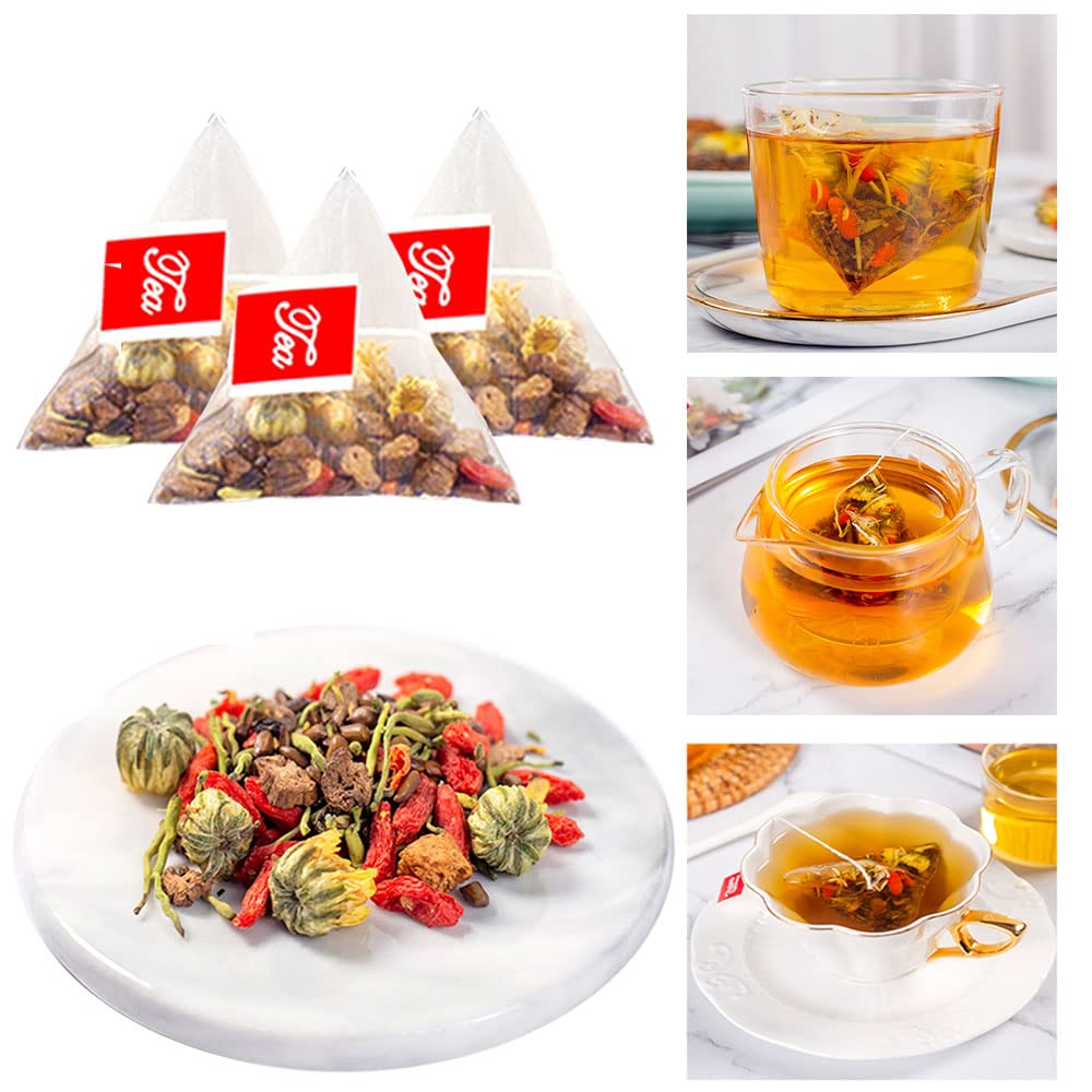 Chrysanthemum Cassia Seeds Tea Bags 2 Boxes 11.28Oz(320G,8Gx40Bags), Honeysuckle, Chinese Wolf-Berry, Sweet-Scented Osmanthus, B
